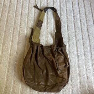 Lucky Brand Brown leather crossbody bag boho western y2k punk party festivals